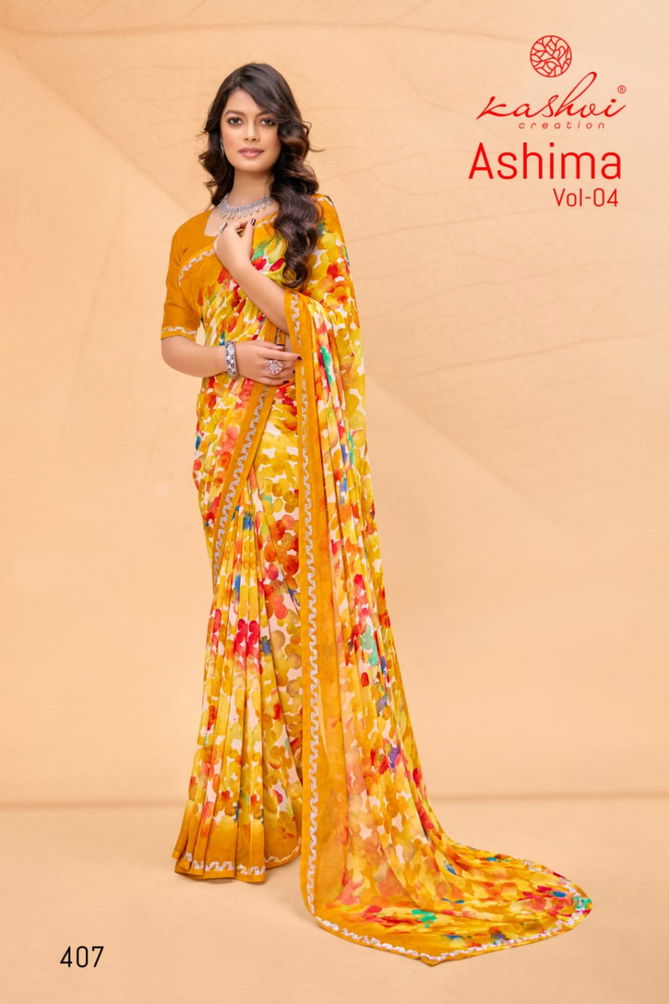 Ashima Vol 4 By Kashvi Weightless Daily Wear Sarees Wholesale Online